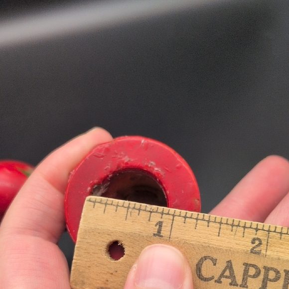 Vintage Swedish Red Wooden Handpainted Candelabra - Picture 8 of 8